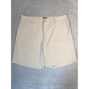 Peter Millar Wicking Golf Shorts Mens 40 Beige Performance Logo Slash‎ Pocket